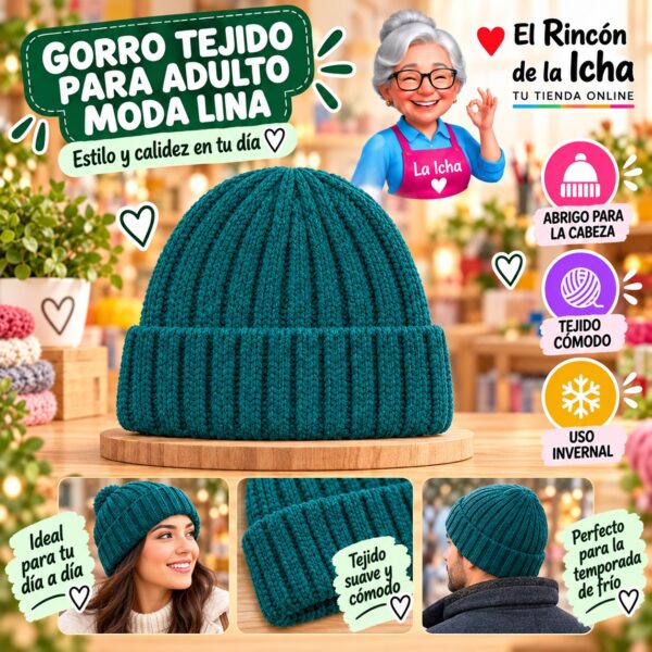 RI-ML-02198 Gorro Tejido para Adulto Moda Lina Diseño 950538