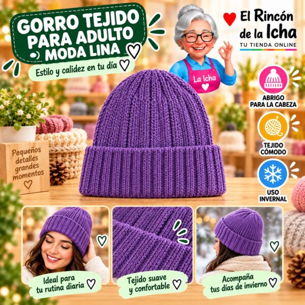 RI-ML-02200 Gorro Tejido para Adulto Moda Lina Diseño 950541