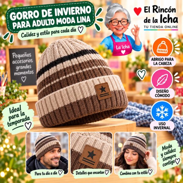 RI-ML-02208 Gorro de Invierno para Adulto Moda Lina Diseño 950255
