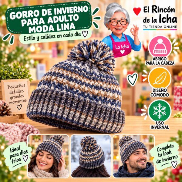RI-ML-02209 Gorro de Invierno para Adulto Moda Lina Diseño 950258