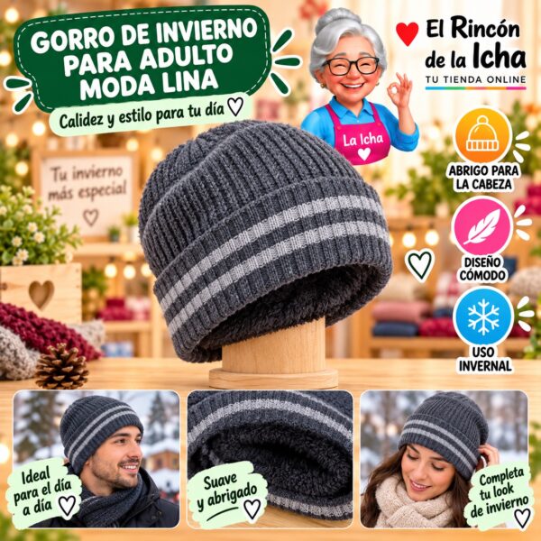 RI-ML-02213 Gorro de Invierno para Adulto Moda Lina Diseño 950461