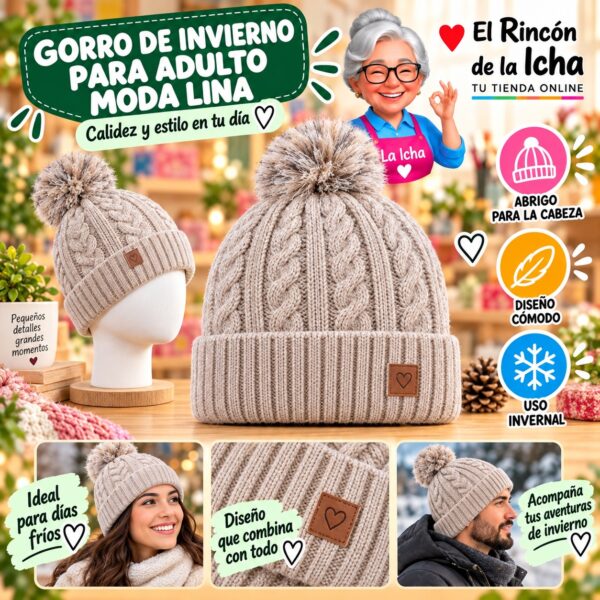 RI-ML-02223 Gorro de Invierno para Adulto Moda Lina Diseño 951143