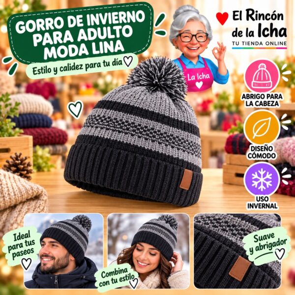 RI-ML-02233 Gorro de Invierno para Adulto Moda Lina Diseño 951106