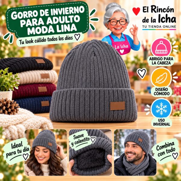 RI-ML-02235 Gorro de Invierno para Adulto Moda Lina Diseño 951210