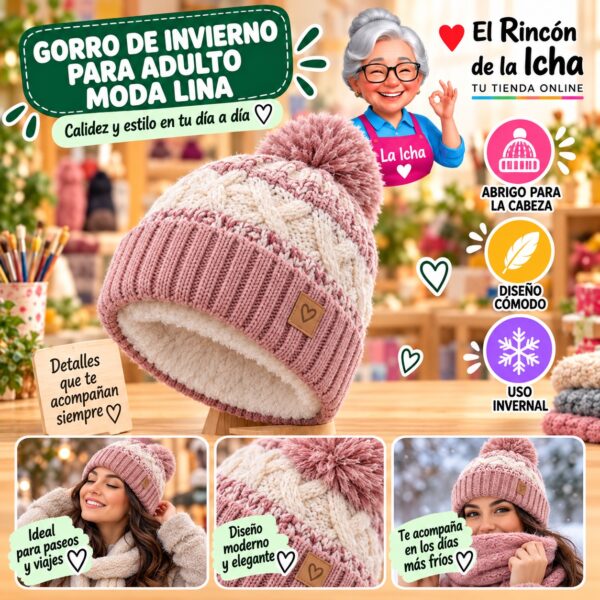 RI-ML-02237 Gorro de Invierno para Adulto Moda Lina Diseño 951284