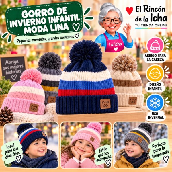 RI-ML-02265 Gorro de Invierno Infantil Moda Lina Diseño 951367