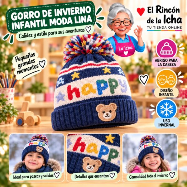 RI-ML-02266 Gorro de Invierno Infantil Moda Lina Diseño 951365