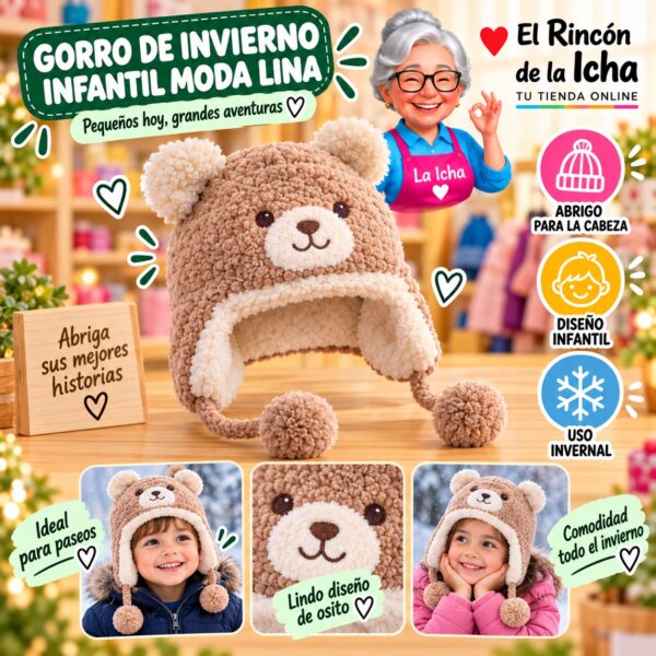 Gorro de Invierno Infantil Moda Lina Diseño 950751