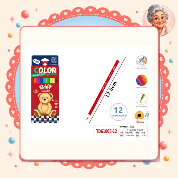 Lapices de Colores Teddy Island Motarro Ref. TD61005-12