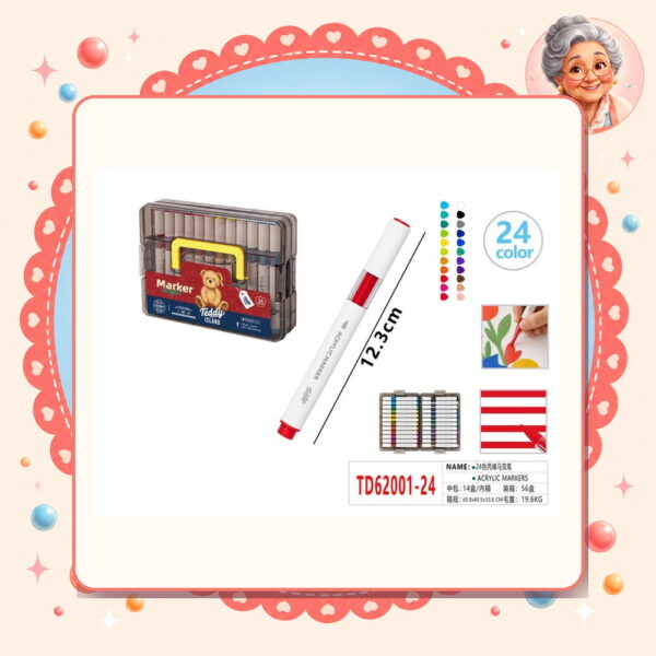 Marcadores Acrilicos Teddy Island Motarro Ref. TD62001-24
