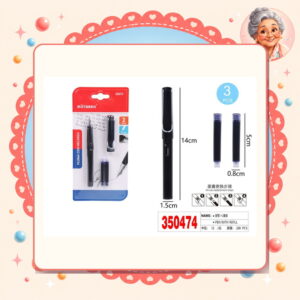la-icha-01075 1+2pcs Boligrafo Estilografico+recambios Negro Motarro Ref. 350474