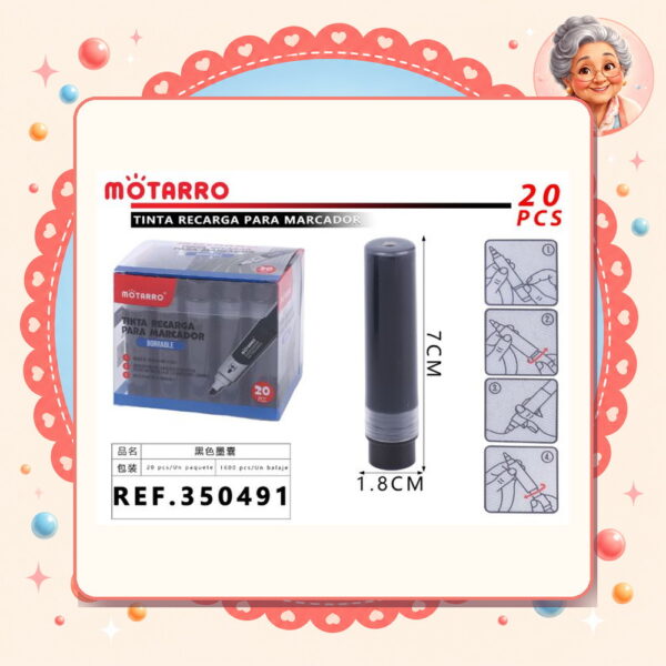 Tinta Negro Marcador Pizarra Motarro Ref. 350491
