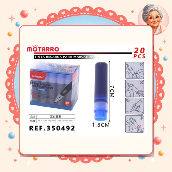 Tinta Azul Marcador Pizarra Motarro Ref. 350492