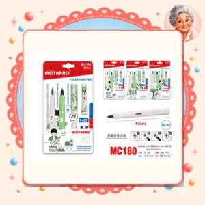 la-icha-01084 2+2pcs Pluma Estilografica Borrable+repuestos Azul Chico Motarro Ref. MC180