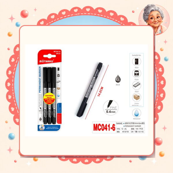 0.4mm Marcador Permanente Motarro Ref. MC041-6
