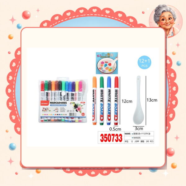 12+1pcs Marcadores Magicos Tinta Flotante Motarro Ref. 350733