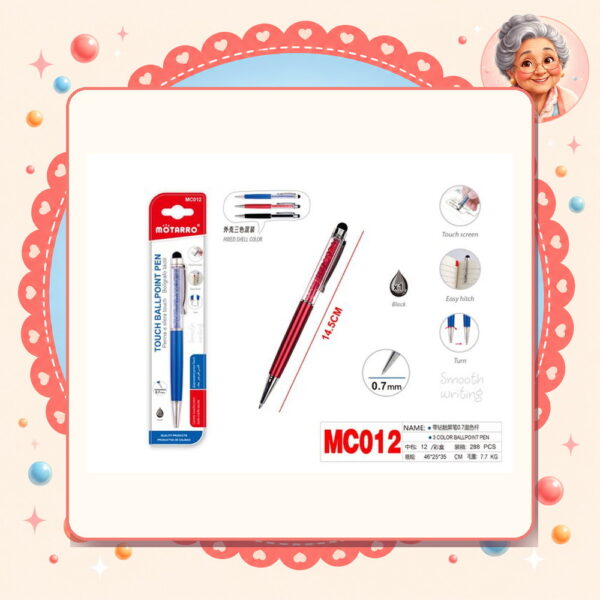 Boligrafo Tactil Negro Motarro Ref. MC012