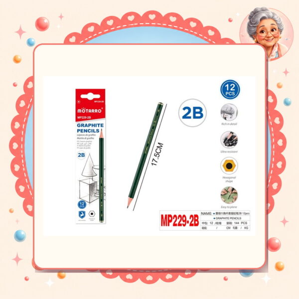 Lapices Grafito 2b Motarro Ref. MP229-2B