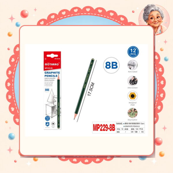 Lapices Grafito 8b Motarro Ref. MP229-8B