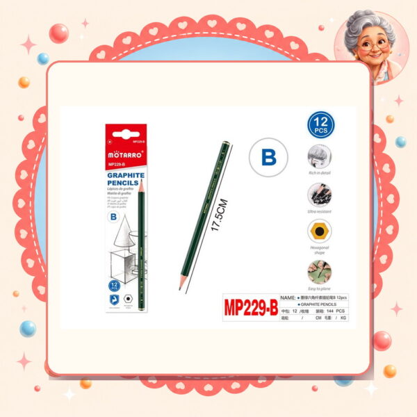 Lapices Grafito B Motarro Ref. MP229-B