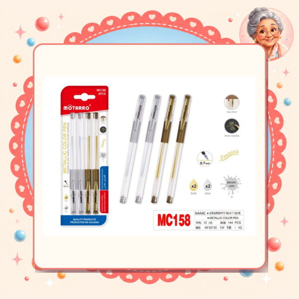 Gel Metalico Dorado Plateado Motarro Ref. MC158