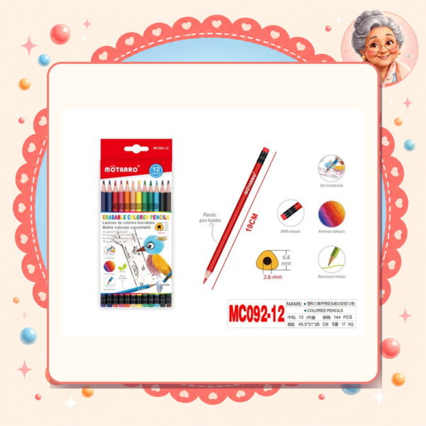 la-icha-01386 Lapices de Colores Motarro Ref. MC092-12