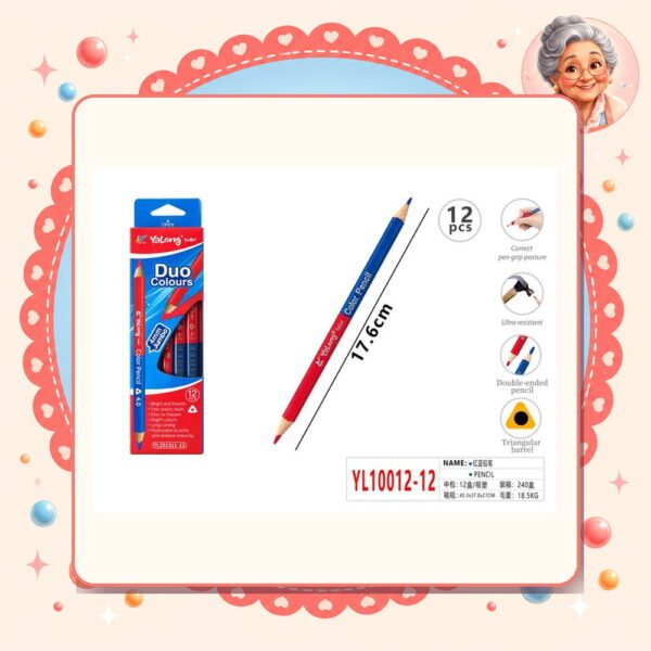 Lapices de Colores Duo Rojo/azul Motarro Ref. YL10012-12