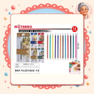 la-icha-01414 Lapices de Colores Borrable Motarro Ref. YL221022-12