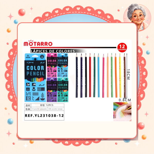 Lapices de Colores Motarro Ref. YL231038-12