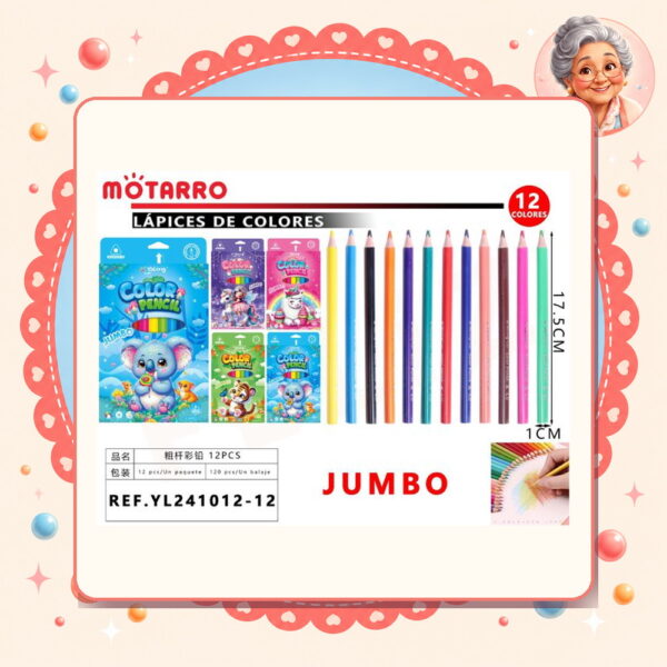 Lapices de Color Jumbo Motarro Ref. YL241012-12