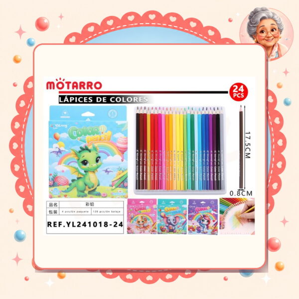 la-icha-01440 Lapices de Colores Motarro Ref. YL241018-24