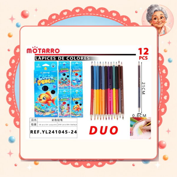 Lapices de Colores Duo Motarro Ref. YL241045-24