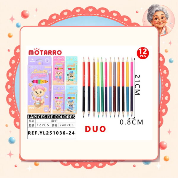 Lapices de Colores Duo Motarro Ref. YL251036-24