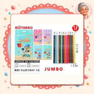 la-icha-01478 Lapices de Colores Jumbo Motarro Ref. YL251037-12