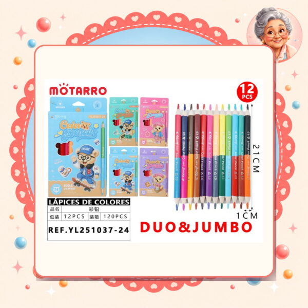 Lapices de Colores Duo Jumbo Motarro Ref. YL251037-24