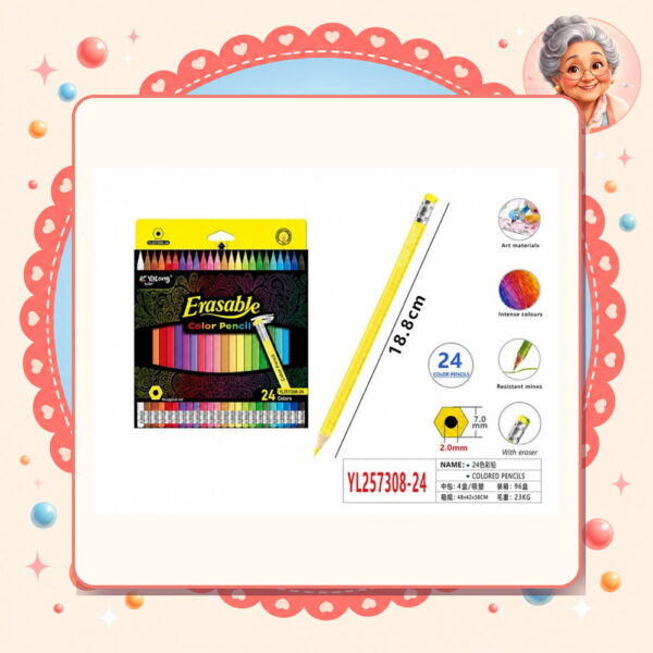 Lapices de Colores Borrable Motarro Ref. YL257308-24
