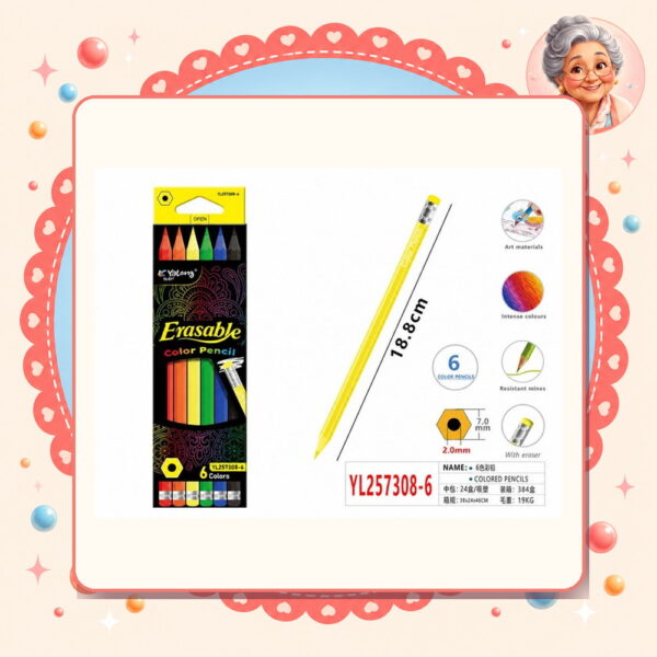 Lapices de Colores Borrable Motarro Ref. YL257308-6