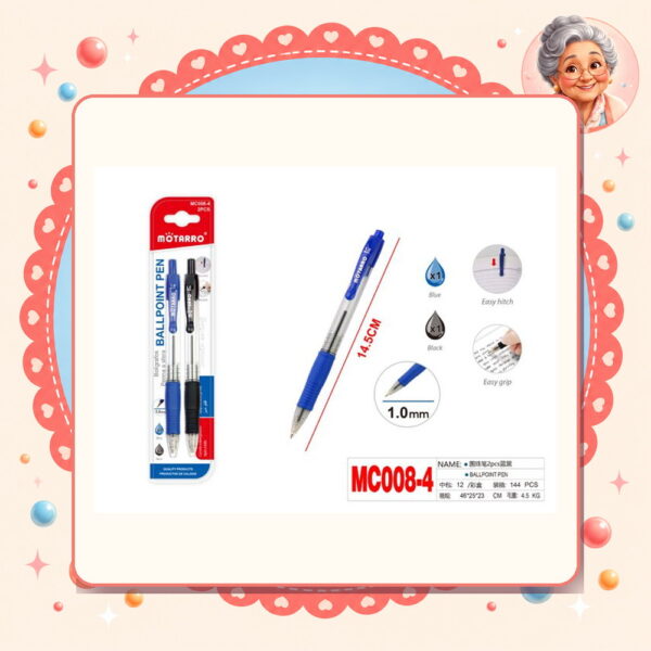 1.0mm Boligrafo Azul/negro Motarro Ref. MC008-4