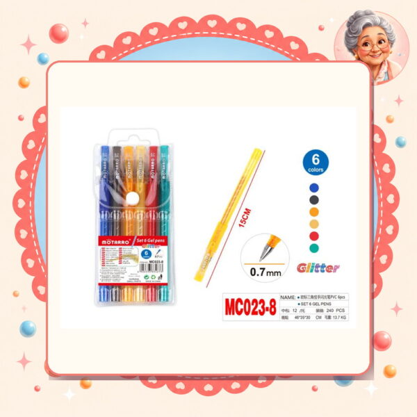 Lapiz Grl Brillante Glitter Motarro Ref. MC023-8