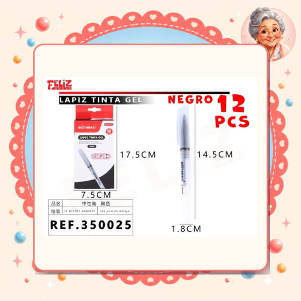 la-icha-01633 Tinta Gel Negro Motarro Ref. 350025