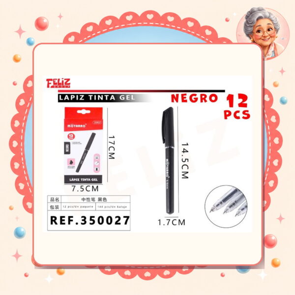 la-icha-01635 Tinta Gel Negro Motarro Ref. 350027