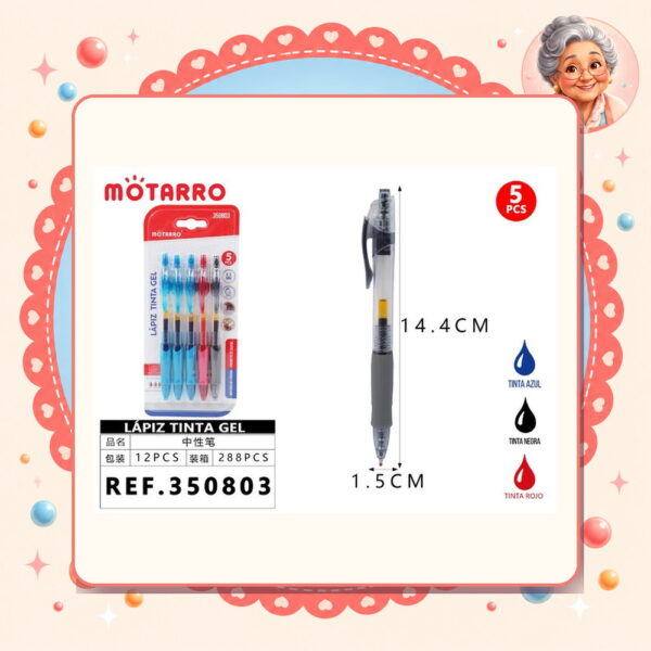la-icha-01644 3+1+1pcs Boligrafos Gel Motarro Ref. 350803