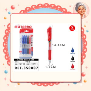 la-icha-01648 3+1+1pcs Boligrafos Gel Motarro Ref. 350807