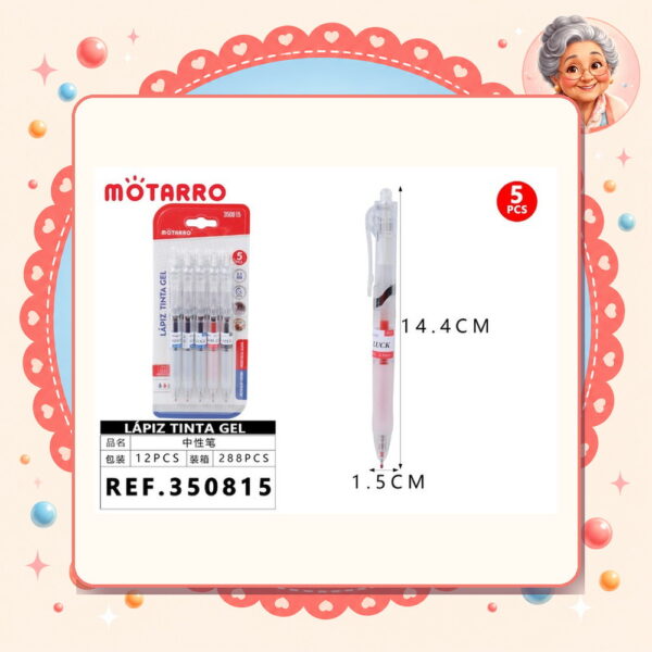 3+1+1pcs Boligrafos Gel Motarro Ref. 350815