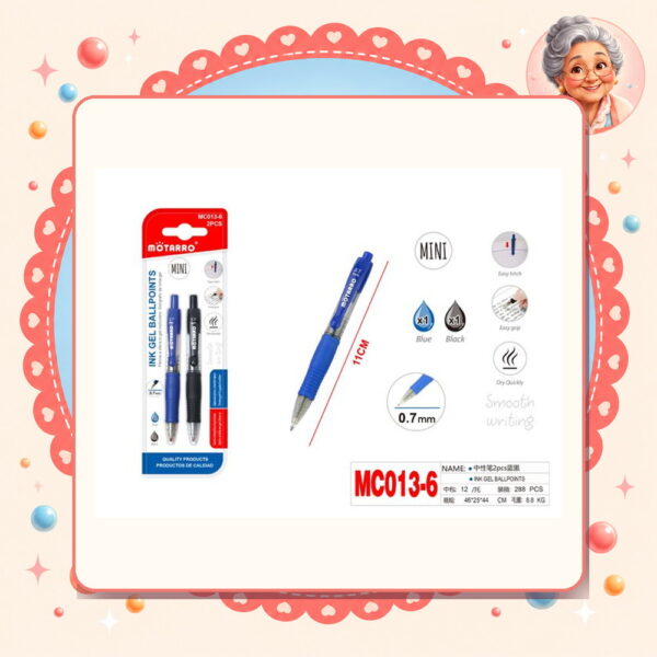 Lapiz Gel Azul/negro Motarro Ref. MC013-6