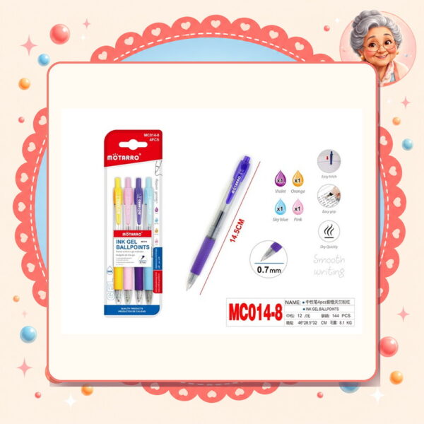 0.7mm Lapiz Gel 4colores Motarro Ref. MC014-8