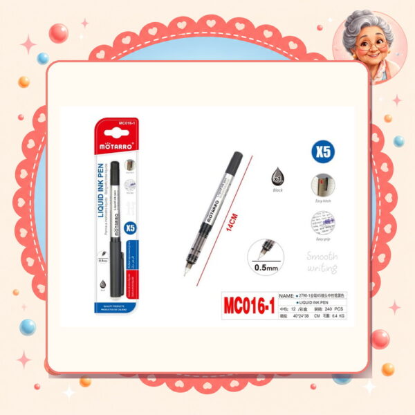 Lapiz Tinta Liquida Negro Motarro Ref. MC016-1