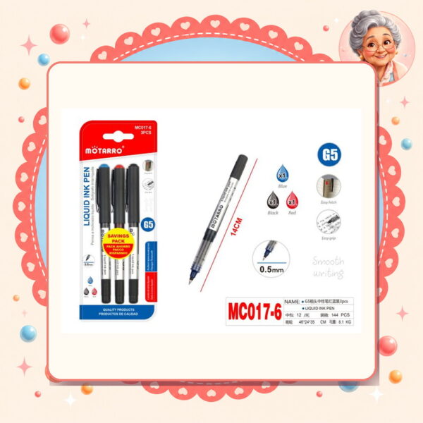 Boligrafo Gel Tinta Liquida Motarro Ref. MC017-6