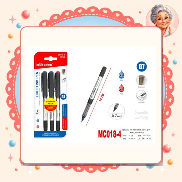 Boligrafo Gel Tinta Liquida Motarro Ref. MC018-4