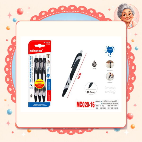 Boligrafo Negro Motarro Ref. MC020-16